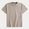 Camiseta de cuello redondo elástica y relajada