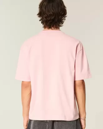 Camiseta de cuello redondo lavada de peso pesado y corte cuadrado