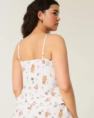 Camiseta de dormir de seersucker con volantes