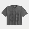 Camiseta de fútbol universitaria holgada y pesada con gráfico Camiseta de fútbol universitaria holgada y pesada con gráfico