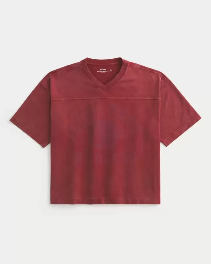 Camiseta de fútbol universitaria holgada y pesada con gráfico Camiseta de fútbol universitaria holgada y pesada con gráfico