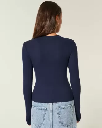 Camiseta de manga larga con cuello redondo