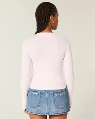 Camiseta de manga larga con cuello redondo