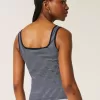 Camiseta de tirantes de cuello cuadrado y tejido acanalado sin costuras