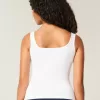 Camiseta de tirantes de cuello cuadrado y tejido acanalado sin costuras Camiseta de tirantes de cuello cuadrado y tejido acanalado sin costuras