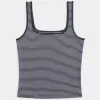 Camiseta de tirantes de cuello cuadrado y tejido acanalado sin costuras