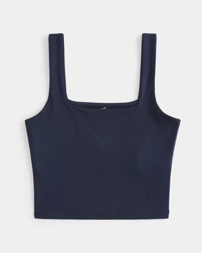 Camiseta de tirantes de cuello cuadrado y tela sin costuras Camiseta de tirantes de cuello cuadrado y tela sin costuras