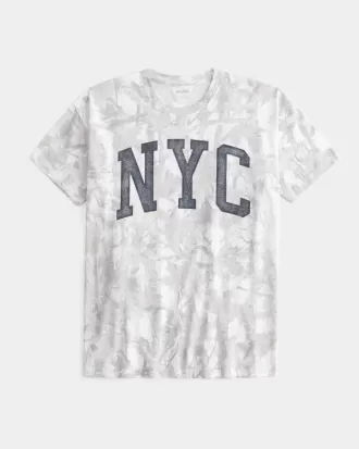 Camiseta estampada de camuflaje NYC de gran tamaño