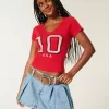 Camiseta estampada de EE. UU. con cuello de muesca fácil para bebé Camiseta estampada de EE. UU. con cuello de muesca fácil para bebé
