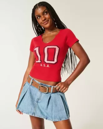 Camiseta estampada de EE. UU. con cuello de muesca fácil para bebé