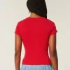 Camiseta estampada de EE. UU. con cuello de muesca fácil para bebé Camiseta estampada de EE. UU. con cuello de muesca fácil para bebé