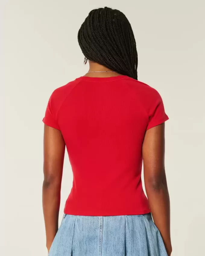 Camiseta estampada de EE. UU. con cuello de muesca fácil para bebé Camiseta estampada de EE. UU. con cuello de muesca fácil para bebé