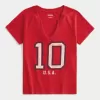 Camiseta estampada de EE. UU. con cuello de muesca fácil para bebé Camiseta estampada de EE. UU. con cuello de muesca fácil para bebé