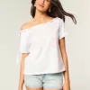 Camiseta fácil de anudar con hombros descubiertos Camiseta fácil de anudar con hombros descubiertos