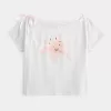 Camiseta fácil de anudar con hombros descubiertos Camiseta fácil de anudar con hombros descubiertos