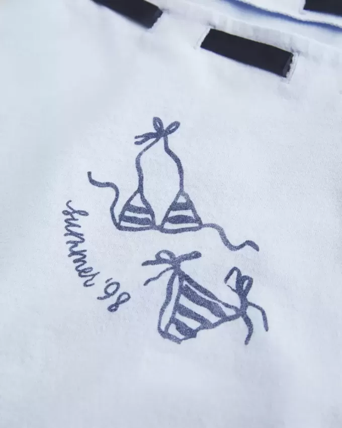 Camiseta fácil de anudar con hombros descubiertos Camiseta fácil de anudar con hombros descubiertos