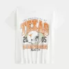 Camiseta gráfica con hombros descubiertos de los Longhorns de la Universidad de Texas en Austin Camiseta gráfica con hombros descubiertos de los Longhorns de la Universidad de Texas en Austin