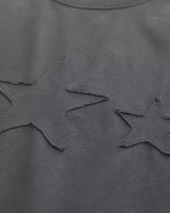 Camiseta gráfica cuadrada con estrella de peso pesado Camiseta gráfica cuadrada con estrella de peso pesado