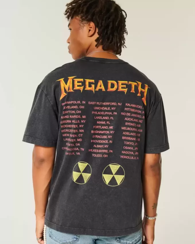 Camiseta gráfica cuadrada de la gira de Megadeth Camiseta gráfica cuadrada de la gira de Megadeth