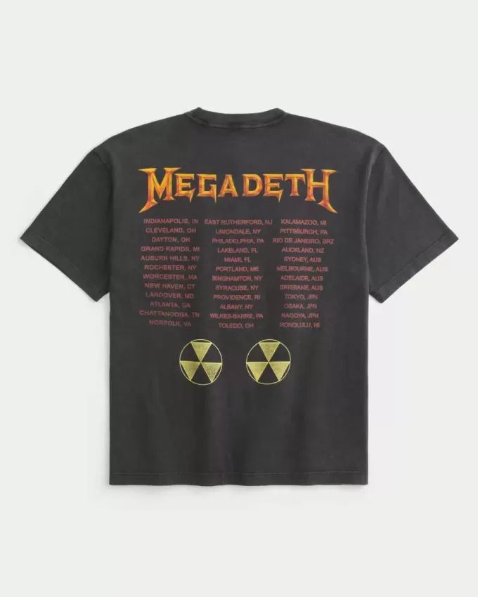 Camiseta gráfica cuadrada de la gira de Megadeth Camiseta gráfica cuadrada de la gira de Megadeth