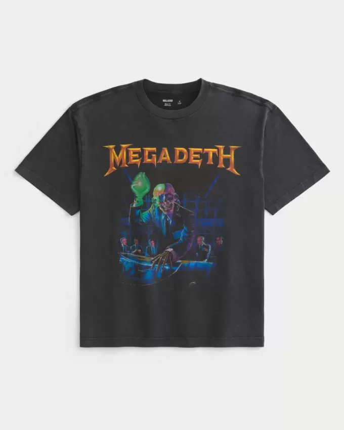Camiseta gráfica cuadrada de la gira de Megadeth Camiseta gráfica cuadrada de la gira de Megadeth