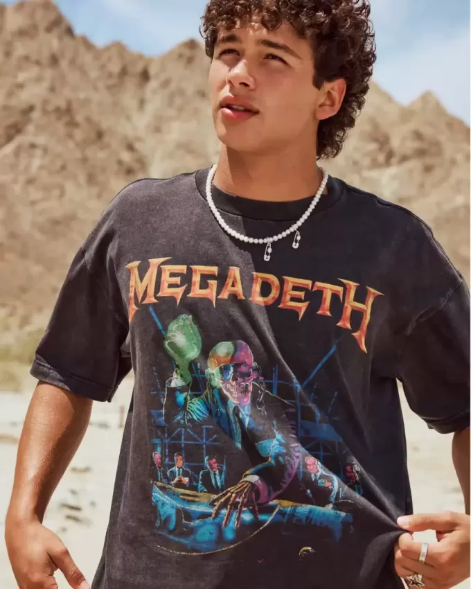 Camiseta gráfica cuadrada de la gira de Megadeth Camiseta gráfica cuadrada de la gira de Megadeth
