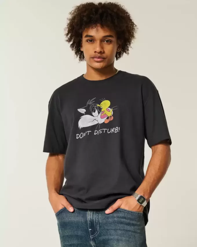 Camiseta gráfica cuadrada de peso pesado de los Looney Tunes
