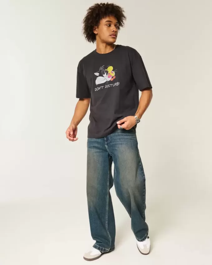 Camiseta gráfica cuadrada de peso pesado de los Looney Tunes