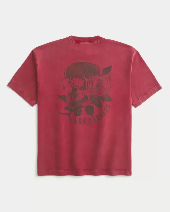 Camiseta gráfica cuadrada de peso pesado de Los Ángeles Camiseta gráfica cuadrada de peso pesado de Los Ángeles