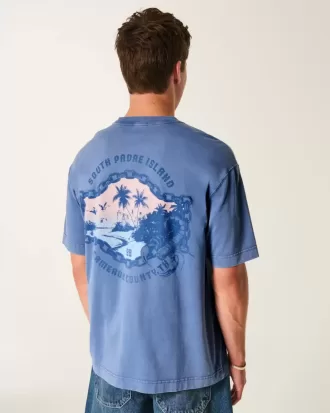 Camiseta gráfica cuadrada de peso pesado de South Padre Island