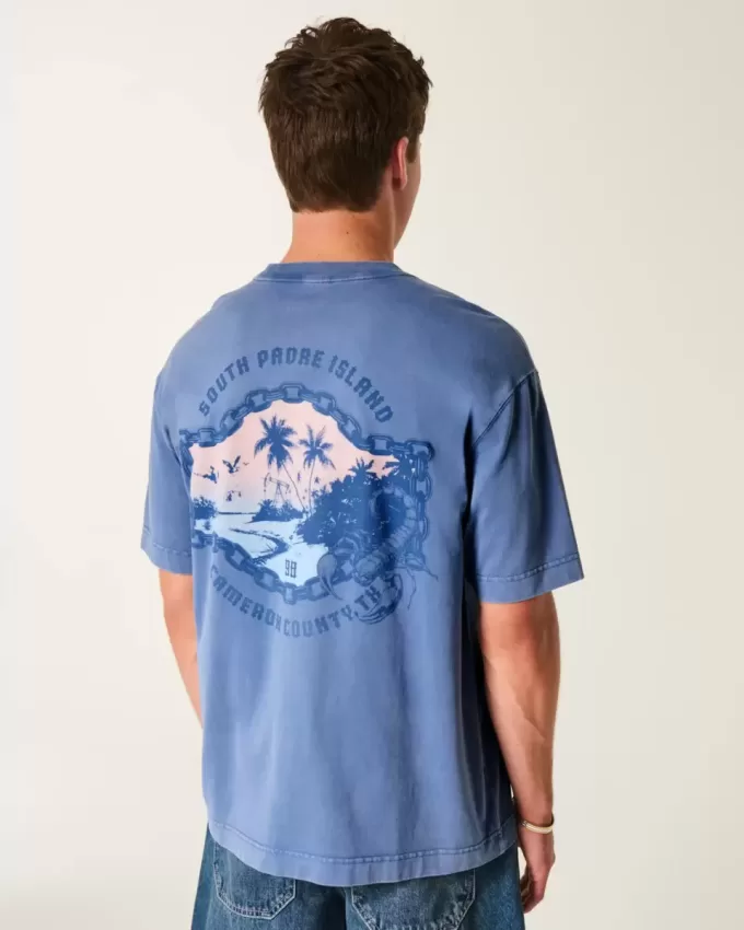 Camiseta gráfica cuadrada de peso pesado de South Padre Island Camiseta gráfica cuadrada de peso pesado de South Padre Island