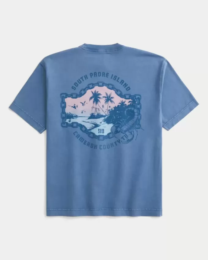 Camiseta gráfica cuadrada de peso pesado de South Padre Island Camiseta gráfica cuadrada de peso pesado de South Padre Island