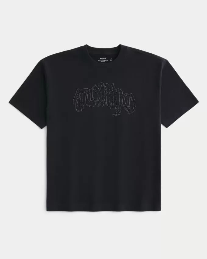 Camiseta gráfica cuadrada de peso pesado de Tokio Camiseta gráfica cuadrada de peso pesado de Tokio