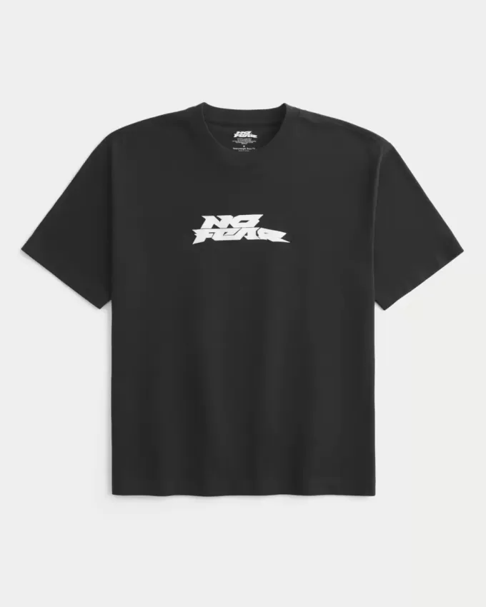 Camiseta gráfica cuadrada de peso pesado sin miedo Camiseta gráfica cuadrada de peso pesado sin miedo
