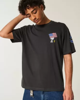 Camiseta gráfica cuadrada de Snoopy USA