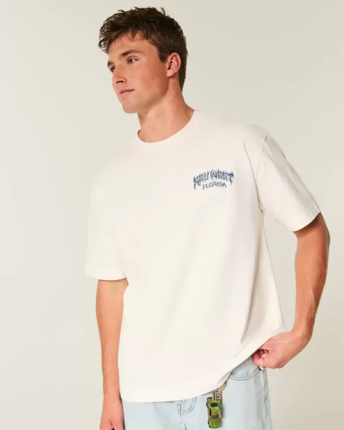 Camiseta gráfica cuadrada y pesada de Key West Camiseta gráfica cuadrada y pesada de Key West