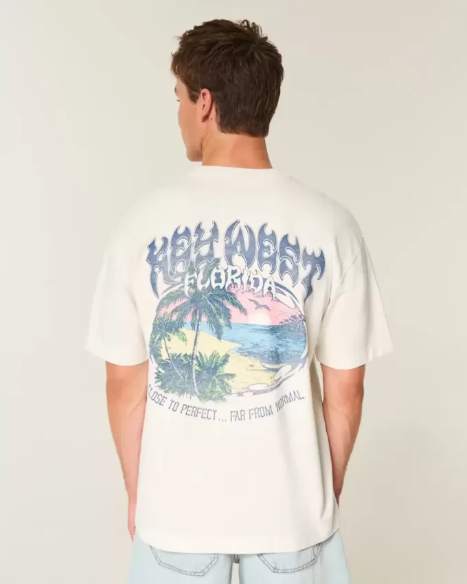 Camiseta gráfica cuadrada y pesada de Key West Camiseta gráfica cuadrada y pesada de Key West