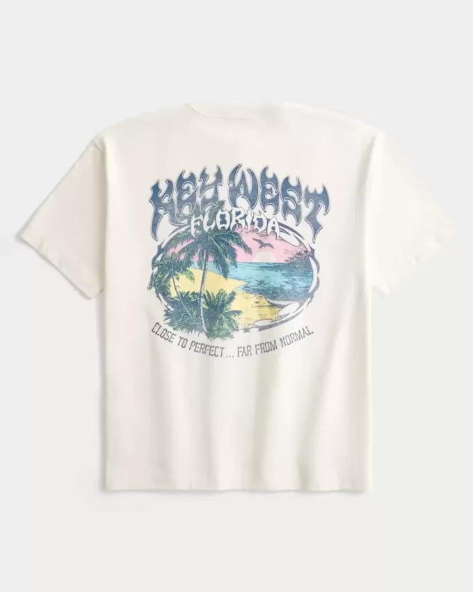 Camiseta gráfica cuadrada y pesada de Key West Camiseta gráfica cuadrada y pesada de Key West