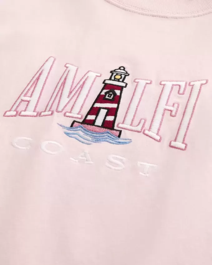 Camiseta gráfica cuadrada y pesada de la Costa de Amalfi Camiseta gráfica cuadrada y pesada de la Costa de Amalfi