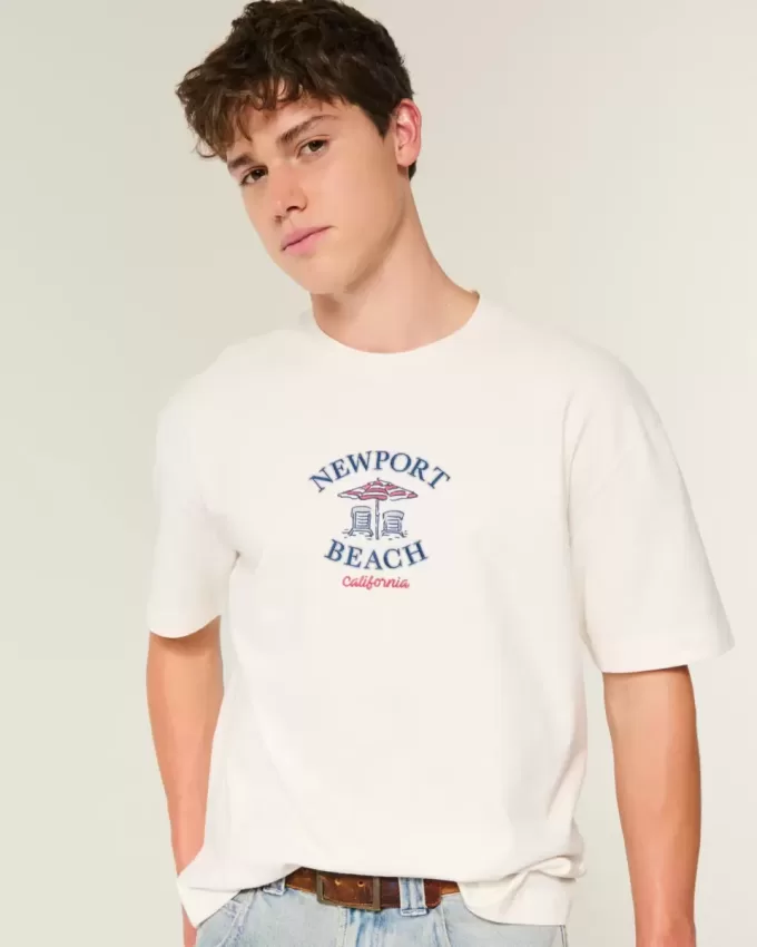 Camiseta gráfica cuadrada y pesada de Newport Beach Camiseta gráfica cuadrada y pesada de Newport Beach
