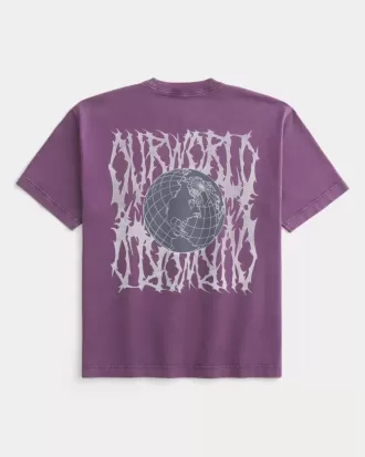 Camiseta gráfica cuadrada y pesada de Nuestro Mundo