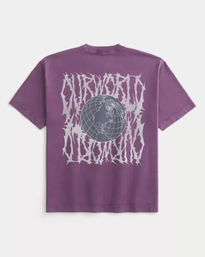 Camiseta gráfica cuadrada y pesada de Nuestro Mundo Camiseta gráfica cuadrada y pesada de Nuestro Mundo