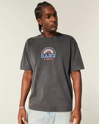 Camiseta gráfica cuadrada y pesada de Oahu