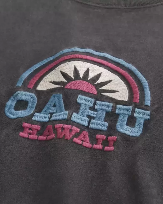 Camiseta gráfica cuadrada y pesada de Oahu Camiseta gráfica cuadrada y pesada de Oahu