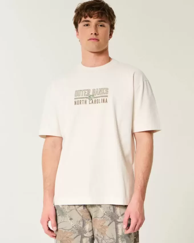 Camiseta gráfica cuadrada y pesada de Outer Banks