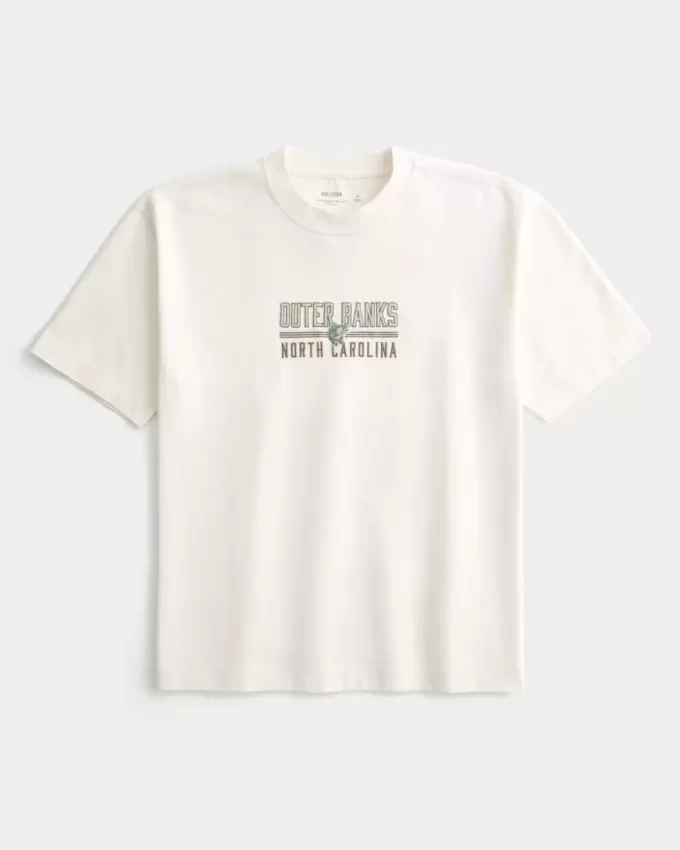 Camiseta gráfica cuadrada y pesada de Outer Banks