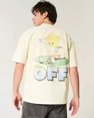 Camiseta gráfica de golf Tweety de peso pesado y caja