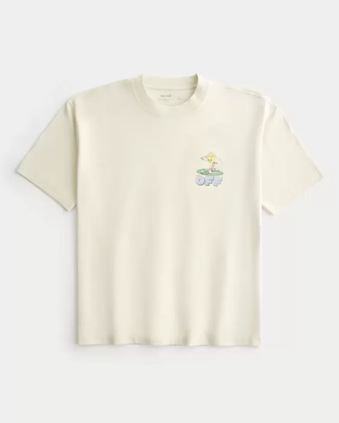 Camiseta gráfica de golf Tweety de peso pesado y caja Camiseta gráfica de golf Tweety de peso pesado y caja