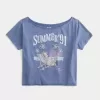 Camiseta gráfica de verano con hombros descubiertos