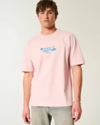 Camiseta gráfica hawaiana de peso pesado y cuadrada